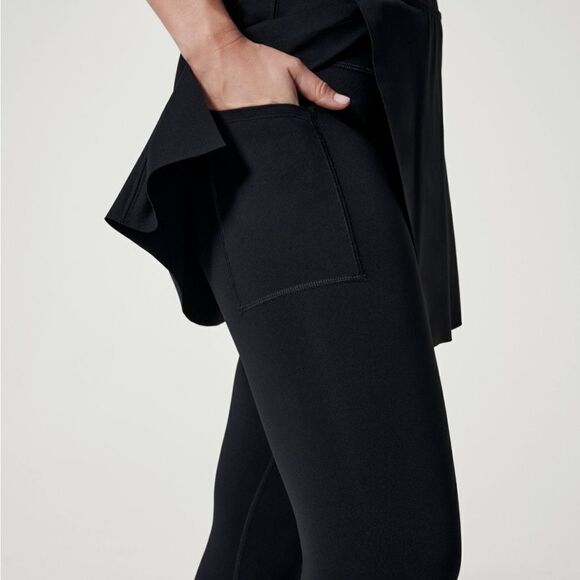 NWT Spanx Booty Boost Skirt Around 7/8 Leggings XS Very Black 50328R - Picture 3 of 5
